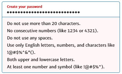 PayPal dumb password rule screenshot
