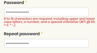 Inpost dumb password rule screenshot