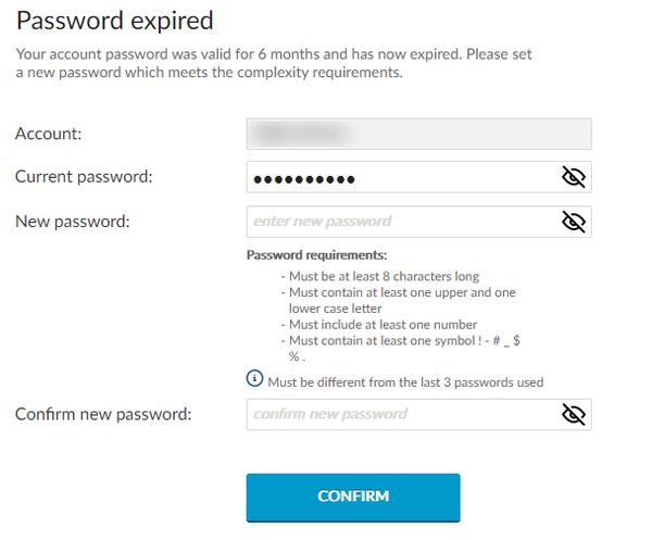 Aruba Cloud dumb password rule screenshot