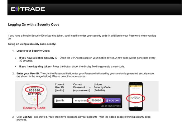 E-Trade dumb password rule screenshot