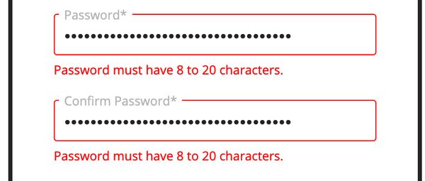 NBA Store dumb password rule screenshot