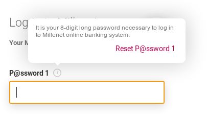 Bank Millennium dumb password rule screenshot