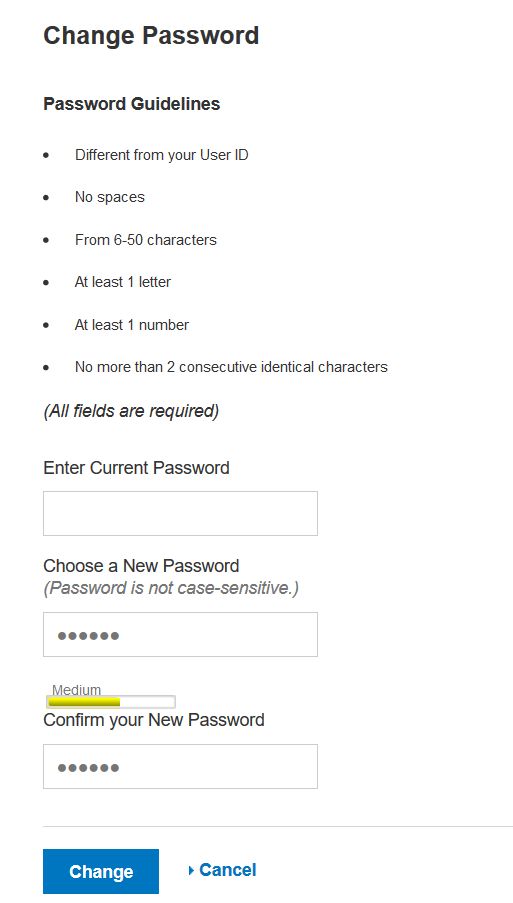 Citi dumb password rule screenshot
