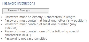 Nevada DMV dumb password rule screenshot