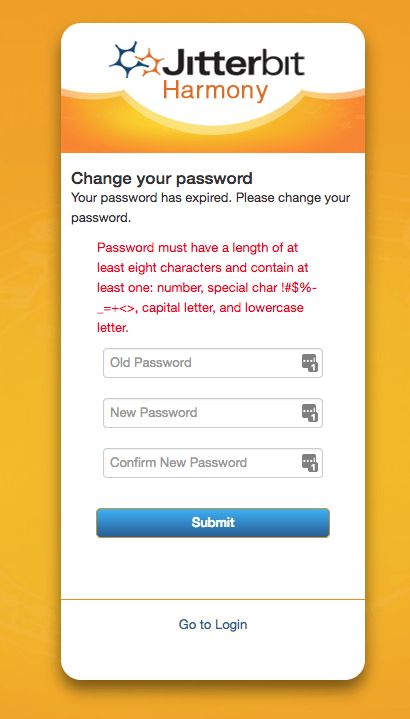 Jitterbit dumb password rule screenshot