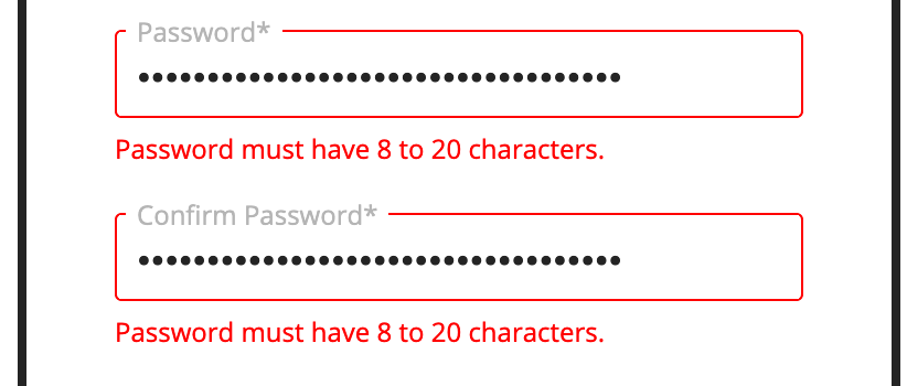 NBA Store - Dumb Password Rules