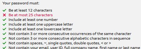 FedEx dumb password rule screenshot