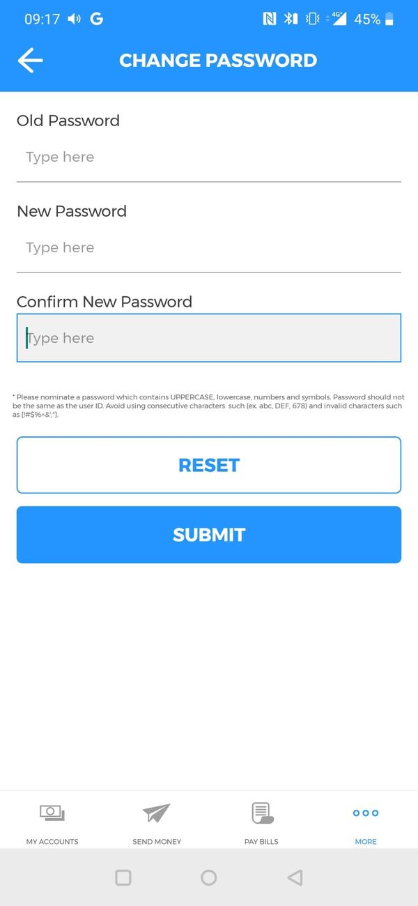 BDO dumb password rule screenshot