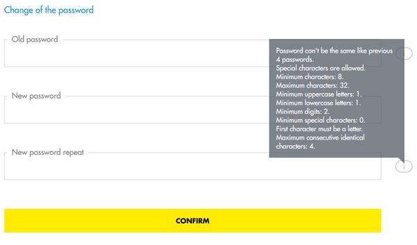 Raiffeisen Bank Serbia dumb password rule screenshot