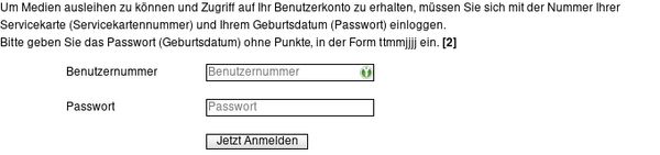 Onleihe dumb password rule screenshot