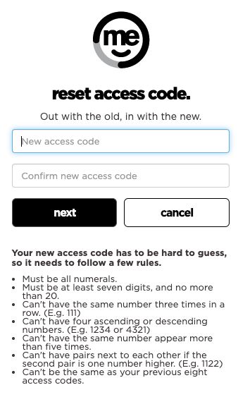 ME Bank dumb password rule screenshot
