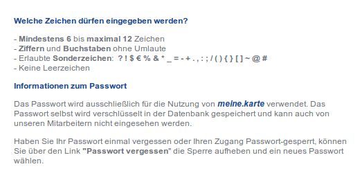 Advanzia dumb password rule screenshot