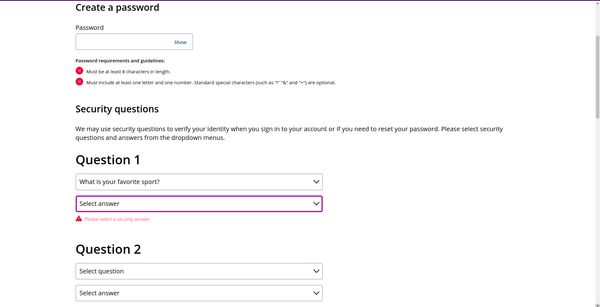 United Airlines dumb password rule screenshot