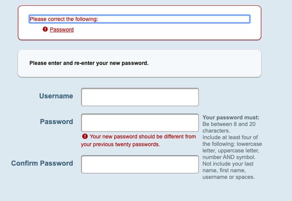 Wageworks dumb password rule screenshot