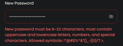 Eufy dumb password rule screenshot