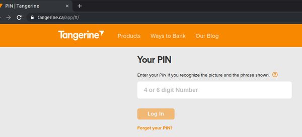 Tangerine dumb password rule screenshot