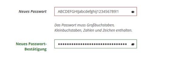 Securvita BKK dumb password rule screenshot