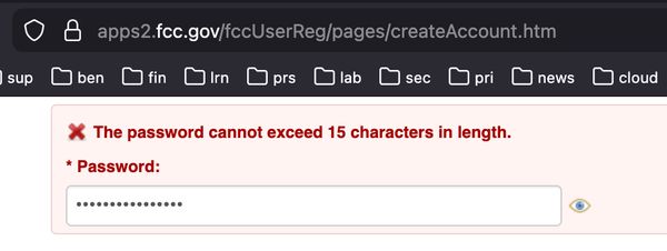 FCC dumb password rule screenshot