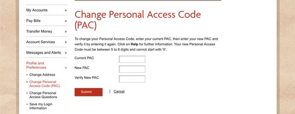 Vancity Credit Union dumb password rule screenshot