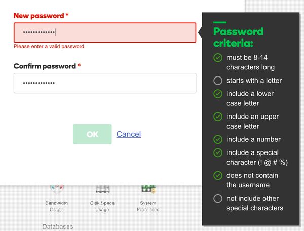 GoDaddy dumb password rule screenshot