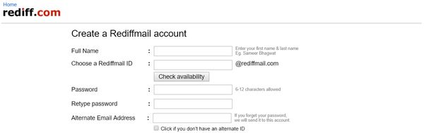Rediff dumb password rule screenshot