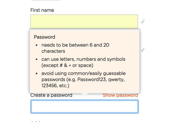 Easyjet dumb password rule screenshot