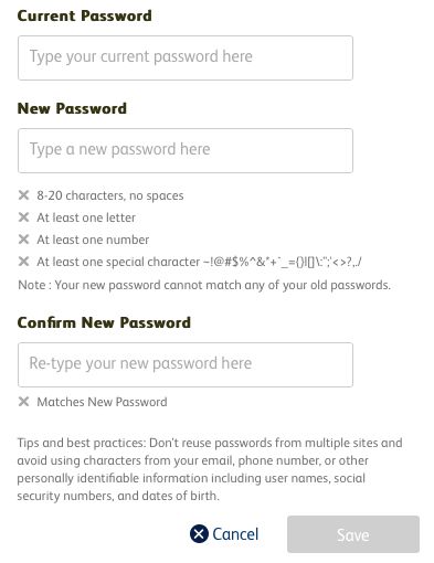SunTrust dumb password rule screenshot